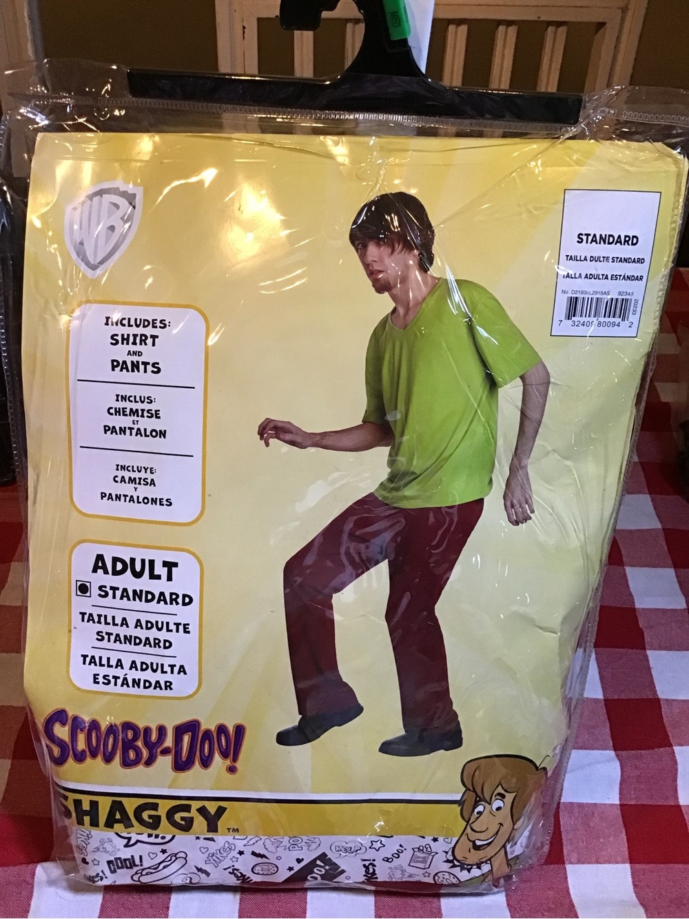 Warner brothers Scooby-doo shaggy adult costume standard